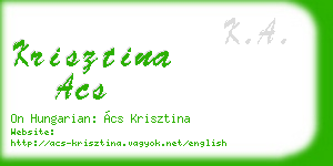 krisztina acs business card